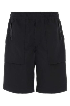 Moncler Black Polyester Bermuda Shorts