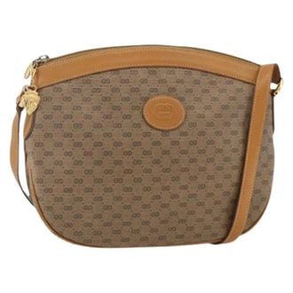 Gucci Pre-owned Cross Body Bags, female, Beige, Size: ONE SIZE Pre-owned Vintage Micro Small GG Canvas Shoulder Bag