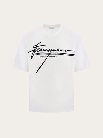 Ferragamo MenS White Cotton Logo Shirt