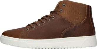 HUB Heren Hoge Sneakers Murrayfield 3.0 - Heren - Sneakers - Bruin - 41 EU - Leer - Schoenen