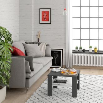 Vicco Mesa De Centro Homer, Blanco/antracita, 60 X 60 Cm