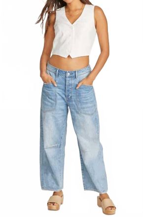 Free People Barbara Barrel Jeans In Medium Wash