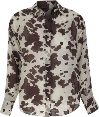 MC2 Saint Barth Cristal Ramie Cow West - Dames - Overhemden - Bruin - S - Overhemden