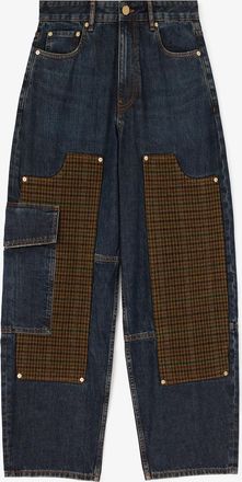 Ganni Blue Audri Jeans in Textured Slub Denim - Size 24W/33L Recycled Cotton