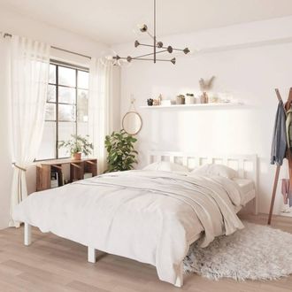 Berkfield Home Bed Frame White Solid Wood Pine 150x200 cm King Size