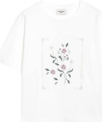 Max Mara Camiseta de algod&oacute;n de corte boxy - Tops - Mujer - Blanco - S