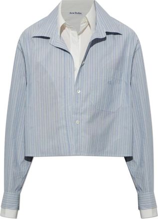 Acne Studios Camisa de Rayas en Capas - Blouses & Shirts - Mujer - Azul - XS