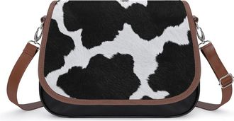 Generic Cow Skin Pattern Small Womens Crossbody Bags Shoulder Handbag with Adjustable Strap for Travel