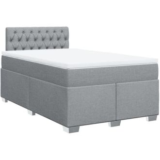 vidaXL Vidaxl - Cama Box Spring Con Colch&oacute;n Tela Gris Claro 120x200 Cm