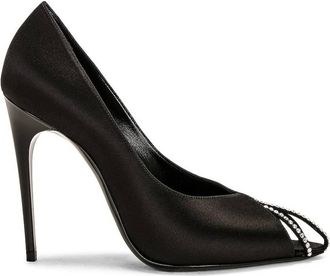 Saint Laurent Rhinestones Silk Satin Alix Pumps, Brand Size 38 ( US Size 8 )