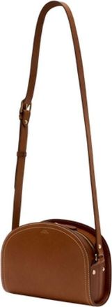 A.P.C. Womens Demi Lune Crossbody Bag Brown Cowhide