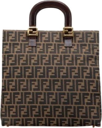 Fendi Pre-owned Handbags, female, Brown, Size: ONE SIZE Pre-owned Vintage Canvas Handbag
