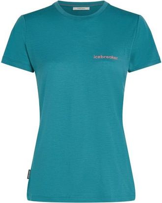 Icebreaker Merino 150 Tech Lite S/S Teeib Wordmark Merinoshirt für Damen | türkis