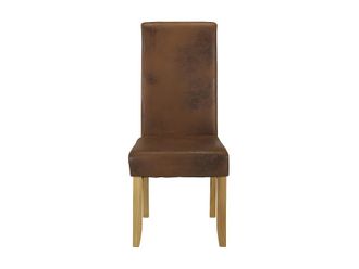 VENTE-UNIQUE.COM Set de 2 sillas tela marr&oacute;n chocolate, color natural claro