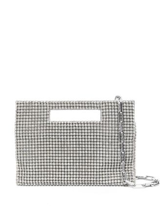Cult Gaia Lucinda Nano rhinestone clutch - women - Polyurethane/glass/Polyester - One Size - Grey