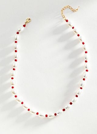 Anthropologie Pearl Color Cord Necklace