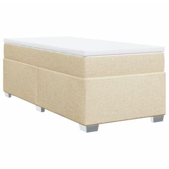 vidaXL Cama Box Spring Con Colch&oacute;n Tela Color Crema 90x200 Cm Vidaxl