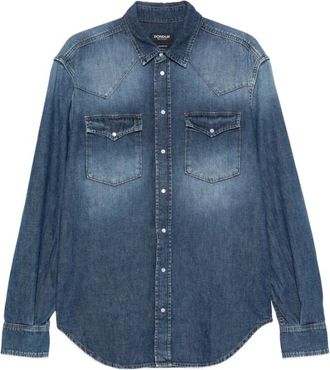Dondup Western-stijl Shirt - Heren - Spijkeroverhemden - Blauw - L - Katoen - Overhemden