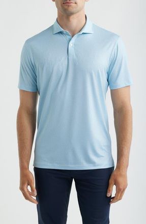 Johnnie-O Darts Microprint Performance Jersey Polo in Cabana Blue at Nordstrom, Size Xx-Large