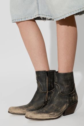 Balenciaga Memphis Heeled Ankle Boots, Womens, Brown
