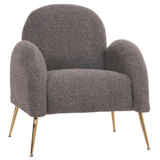 Hhg Hhg - Nunca Usado] Sill&oacute;n 262, Sill&oacute;n C&oacute;ctel, Retro Nosa Suspensi&oacute;n Tela/textil Chenilla, Gris Oscuro