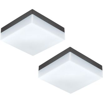 Loops 2 PACK IP44 Outdoor Wall Light Anthracite Plastic 8.2W LED Porch Lamp