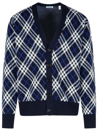 Burberry George Blue Wool Cardigan