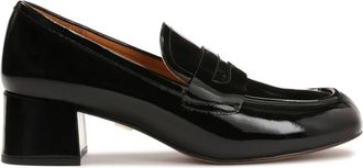 Kazar Gelakte pumps met een brede hak - Dames - Pumps - Zwart - 39 EU - Leer - Schoenen