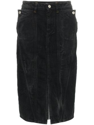 Givenchy high waisted fitted denim skirt - Black