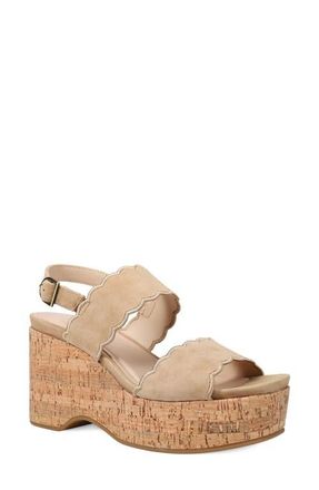 Pelle Moda Cicel Slingback Platform Wedge Sandal in Fawn at Nordstrom, Size 8.5