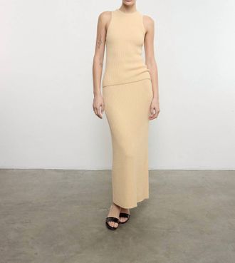 Enza Costa Boucle Knit Tank In Bleach Sand