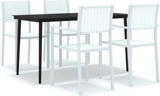 vidaXL Juego De Comedor De Jard&iacute;n De 5 Piezas Blanco Vidaxl