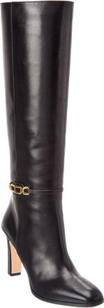 Tom Ford Logo Leather Knee High Boot
