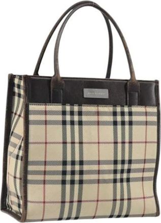 Burberry Pre-owned Tote Bags, female, Beige, Size: ONE SIZE Pre-owned Canvas handbags