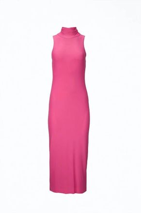 AFRM Womens Poste Stretch-Mesh Turtleneck Bodycon Midi Dress In Azalea Pink