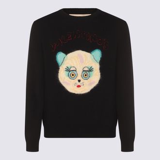 Valentino Garavani Black Cotton And Wool Knitwear