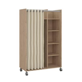Dmora Gran Armario Claudine, Muebles De Dormitorio, Vestidor, Armario De Ropa, 100x48 H160 Cm, Roble Y Beige - Dmora