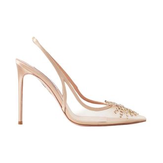Aquazzura Pumps, female, Beige, Size: 9 1/2 US Crystal Firework Sling 105