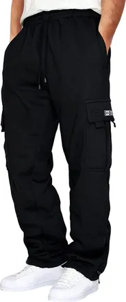 Generic Mens Cargo Trousers Baggy Sport Joggers Men Mens Loose Fleece Trouser Casual Gym Jogging Bottoms Lightweight Jogger Sweatpants