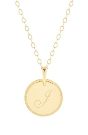 Brook & York Milia Initial Pendant Necklace in Gold J at Nordstrom