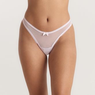 Lounge Satin Bow G-String - Pink - XXL