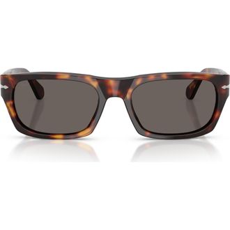 Persol 58mm Rectangular Sunglasses in Havana /Dark Grey at Nordstrom