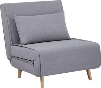 Sweeek Silla convertible en cama tela base madera, 1 plaza, gris