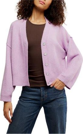 Free People Cool of the Night Cardigan in Lilac Spell Melange at Nordstrom Rack, Size Medium