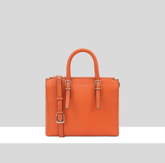 Paul Costelloe Womens Ortler Leather Multi Way Bag - Orange - One Size