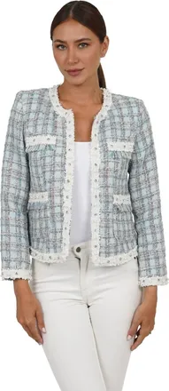 Love Token Blair Tweed Jacket In Blue