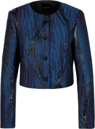 Marc Cain Korte Bolero Jas - Dames - Blazers - Blauw - 2XL - Jassen