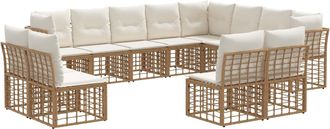 vidaXL Conjunto De Sof&aacute;s De Exterior 12 Plaza Natural Y Crema Vidaxl