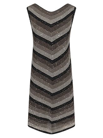D.exterior Chevron Knit Midi Dress With Sublime Shimmer