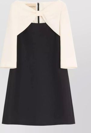 Valentino Garavani short dress with bow and two-tone sleeves